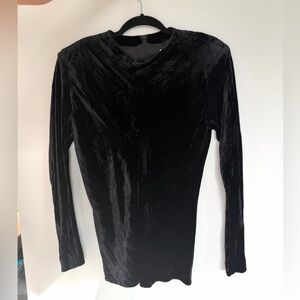 Yves Saint Laurent vintage Black Velvet Long Sleeve Top